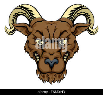 Ram mascot illustration of a tough ram sports mascot or character Stock Photo