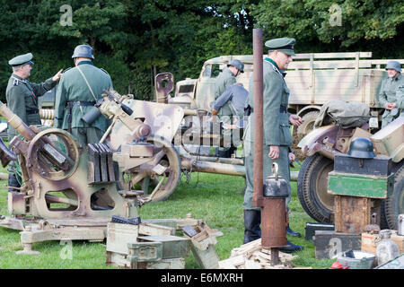 German Encampment  'Military vehicles and re-enactors' Stock Photo