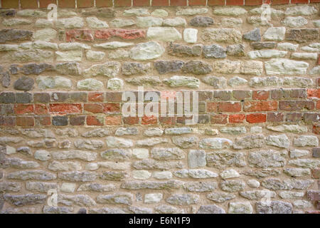 Georgian chalk stone and reclaimed brick wall Stock Photo