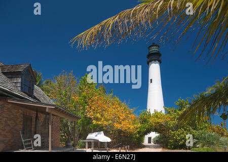 KEEPERS COTTAGE LIGHTHOUSE CAPE FLORIDA STATE PARK KEY BISCAYNE MIAMI FLORIDA USA Stock Photo