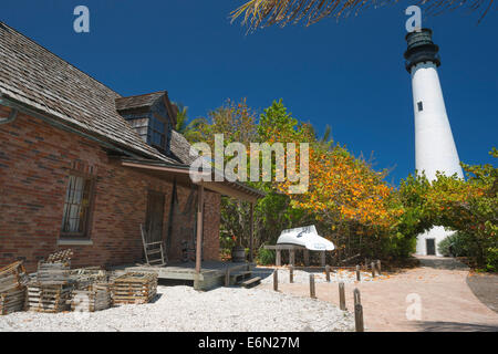 KEEPERS COTTAGE LIGHTHOUSE CAPE FLORIDA STATE PARK KEY BISCAYNE MIAMI FLORIDA USA Stock Photo