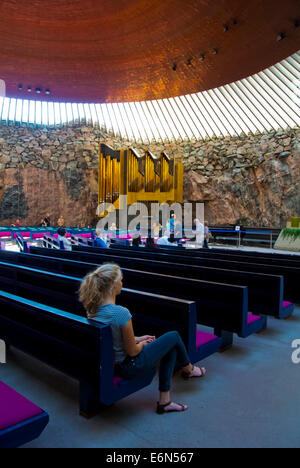 Interiors of a church, Temppeliaukion Kirkko, Helsinki, Finland Stock Photo  - Alamy