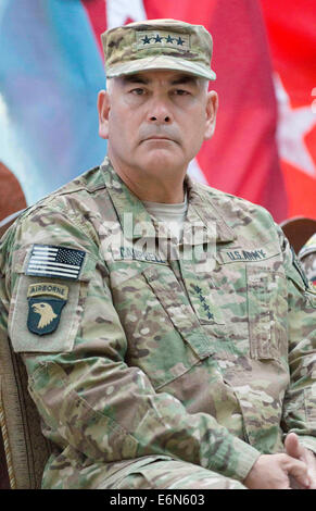 US Army Gen. John F. Campbell during the International Security Assistance Force and United States Forces in Afghanistan change of command ceremony August 26, 2014 in Kabul, Afghanistan. Campbell is replacing Marine Corps General Joseph Dunford. Stock Photo