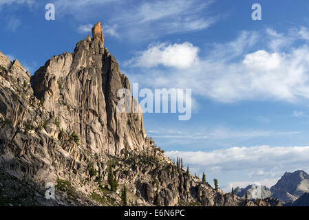 Peak with cliff face in Idaho's Sawtooth Mountains. Stock Photo