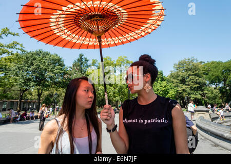 New York, NY 27Aug 2014- Members of the New York Civil Liberties Union gather in Washington Square Park for the Wheel of Justice ©Stacy Walsh Rosenstock/Alamy Stock Photo