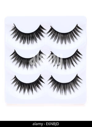 false eyelashes isolated on white background Stock Photo