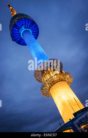 SEOUL - FEBRUARY 17: N Seoul Tower February 17, 2013 in Seoul, KR. It marks the highest point in Seoul. Stock Photo