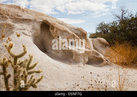 Unique gneiss rock formations displaying wind erosion - California USA Stock Photo