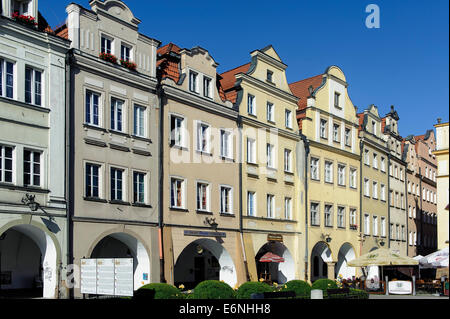 Gable Houses at Market square  in Jelenia Gora, Poland, Europe Stock Photo