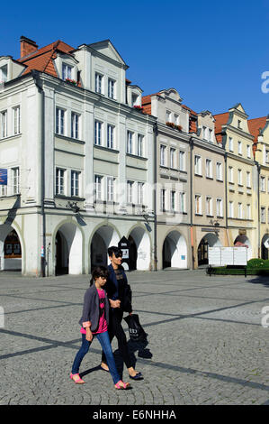 Gable Houses at Market square  in Jelenia Gora, Poland, Europe Stock Photo