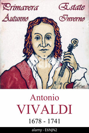 Portrait of Antonio Vivaldi, 1678 - 1741, Italian baroque composer Stock Photo