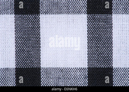 close up of gingham tablecloth fabric texture background Stock Photo