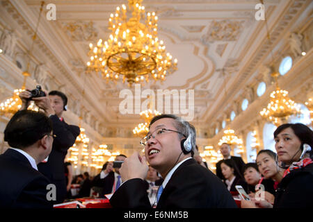 Prague, Czech Republic. 28th Aug, 2014. Chinese delegates are seen during the China Investment Forum in Prague, Czech Republic, August 28, 2014. © Michal Kamaryt/CTK Photo/Alamy Live News Stock Photo