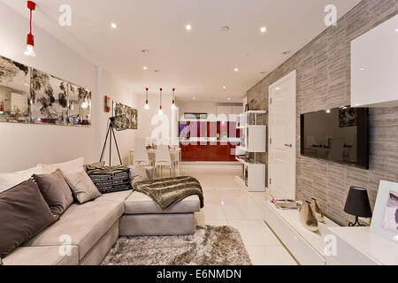 Show apartment in Pembury Circus Apartments in Hackney, London. Stock Photo