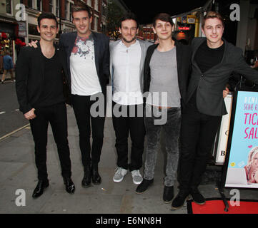 London, UK, 27th August 2014: Collabro arrive for the Some Girl I Used To Know - gala opening night in London, UK. Stock Photo