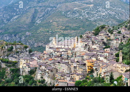 Saorge village, Roya Valley, Alpes-Maritimes, France, Europe Stock Photo