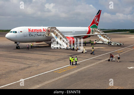 Plane on tarmac at Kotoka International Airport, Accra, Ghana, Africa Stock Photo