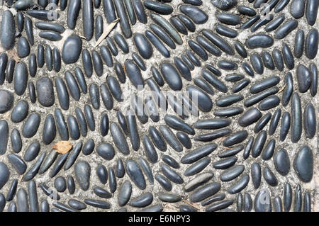 pebble stone texture on walkway Stock Photo