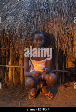 Anuak Tribe Girl In Abobo, The Former Anuak King Village, Gambela ...