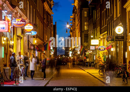 Amsterdam at Night, Amsterdam, Holland Stock Photo