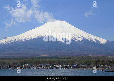 Mt.Fuji at Lake Yamanaka, Yamanashi, Japan Stock Photo