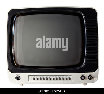 vintage tv isolated on white background Stock Photo