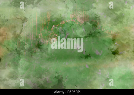 Background of cracked old green wall Stock Photo