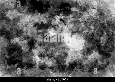 Black and white grunge background, like drawing clouds and marble wall Stock Photo