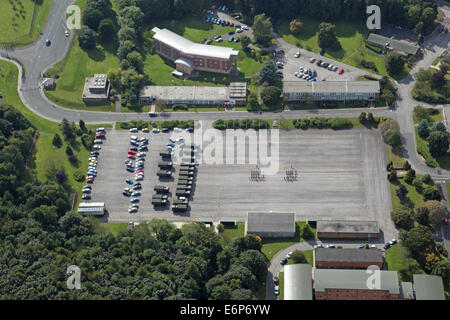 aerial view of a military parade ground at Catterick Garrison, North Yorkshire, UK
