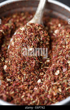 Za'atar (Middle Eastern spice mixture) in a bowl Stock Photo