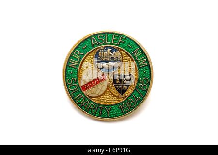 NUR,ASLEF,NUM. Solidarity enamel pin badge 1984-1985 Stock Photo