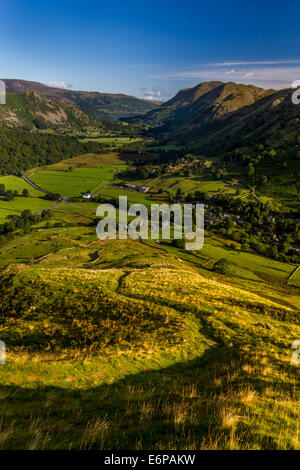 View looking down towards Ullswater from Gowbarrow Park in the Lake ...