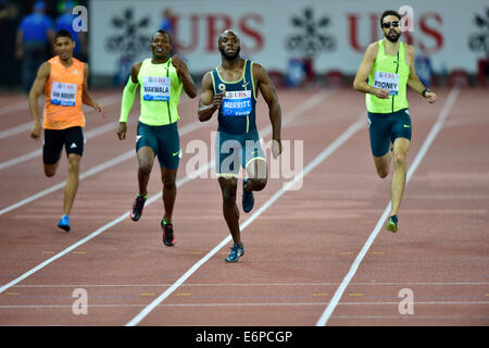 Zurich, Switzerland. 28th Aug, 2014. Victory for LaShawn Merritt (USA) at the 400m race at the IAAF Diamond League athletics meeting in Zurich. Credit:  Erik Tham/Alamy Live News Stock Photo