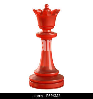 Red glass chess piece isolated. Clipping path included. Stock Photo