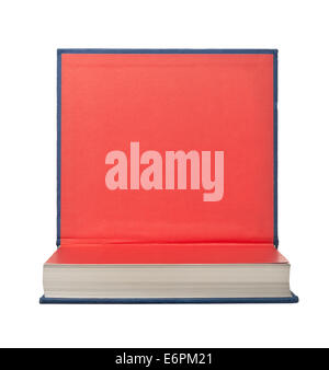 Hardback book with its cover flipped up isolated on white background Stock Photo