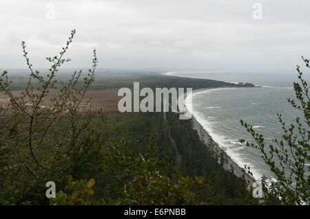 Elk203-4634 Canada, British Columbia, Haida Gwaii, Masset Tow Hill, Agate Beach from summit Stock Photo