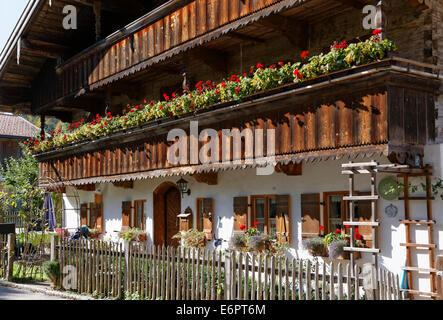 Farmhouse, Sachrang, Aschau im Chiemgau, Priental Valley, Chiemgau Alps, Upper Bavaria, Bavaria, Germany Stock Photo