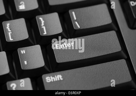 Black computer keyboard closeup Stock Photo