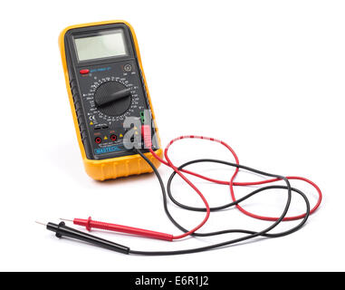 Digital multimeter cut out isolated on white background Stock Photo