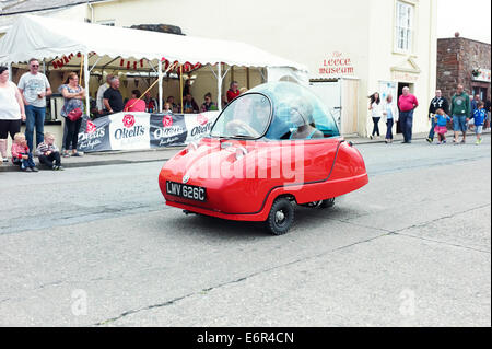 Peel P50 trident car in Peel, Isle of Man Stock Photo