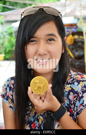 Molded candles for candle used in the temple during the raining season Stock Photo