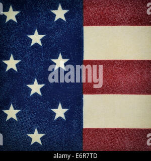 Background made ​​from a piece of the flag of the United States of America with texture material Stock Photo