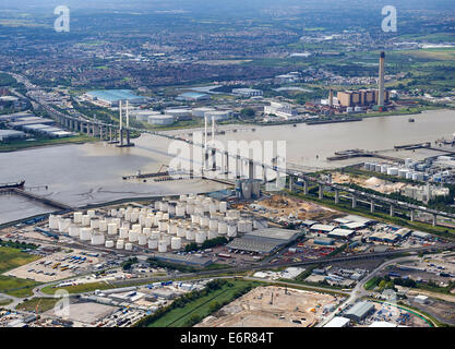 Traffic queues on the Dartford Crossing, South East England, UK Stock Photo