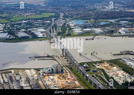 Traffic queues on the Dartford Crossing, South East England, UK Stock Photo