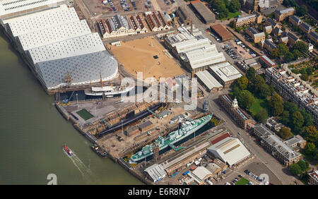 An aerial view of Chatham historic dockyard, Kent, South East England Stock Photo