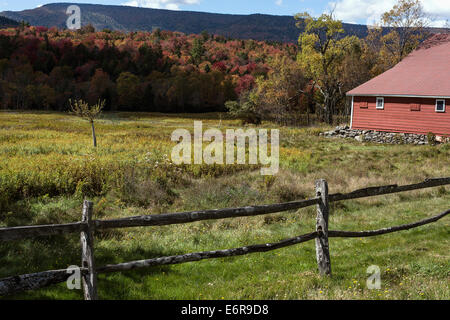 A farm in the Catskills in Autumn, New York. Stock Photo