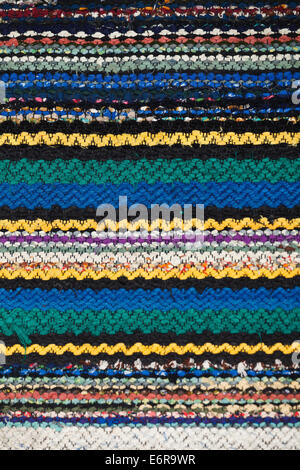 Picture of Bulgarian hand-made rag-carpets, different colors, detail Stock Photo
