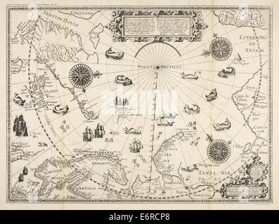Map of Willem Barentsz Third Voyage, 1598. Artist: Claesz, Cornelis (ca ...