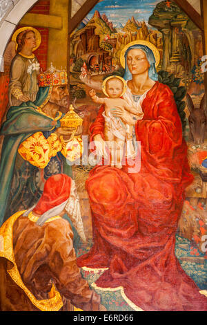 Adoration of the Magi painting, Saint Bartholomew’s Church, Park Avenue, Manhattan, New York City, New York, USA