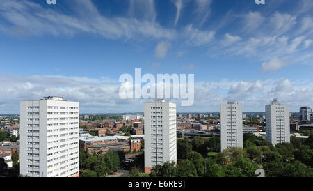 High rise multi storey accomodation flats Birmingham City centre Uk Stock Photo